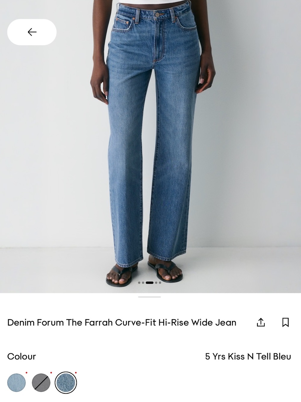 Aritzia Farrah jeans Dark Wash High-Rise Wide Leg Jeans Curve fit size 27